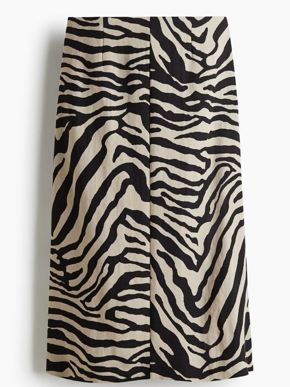 NWT H&M Zebra Print Midi Skirt - Black and Beige